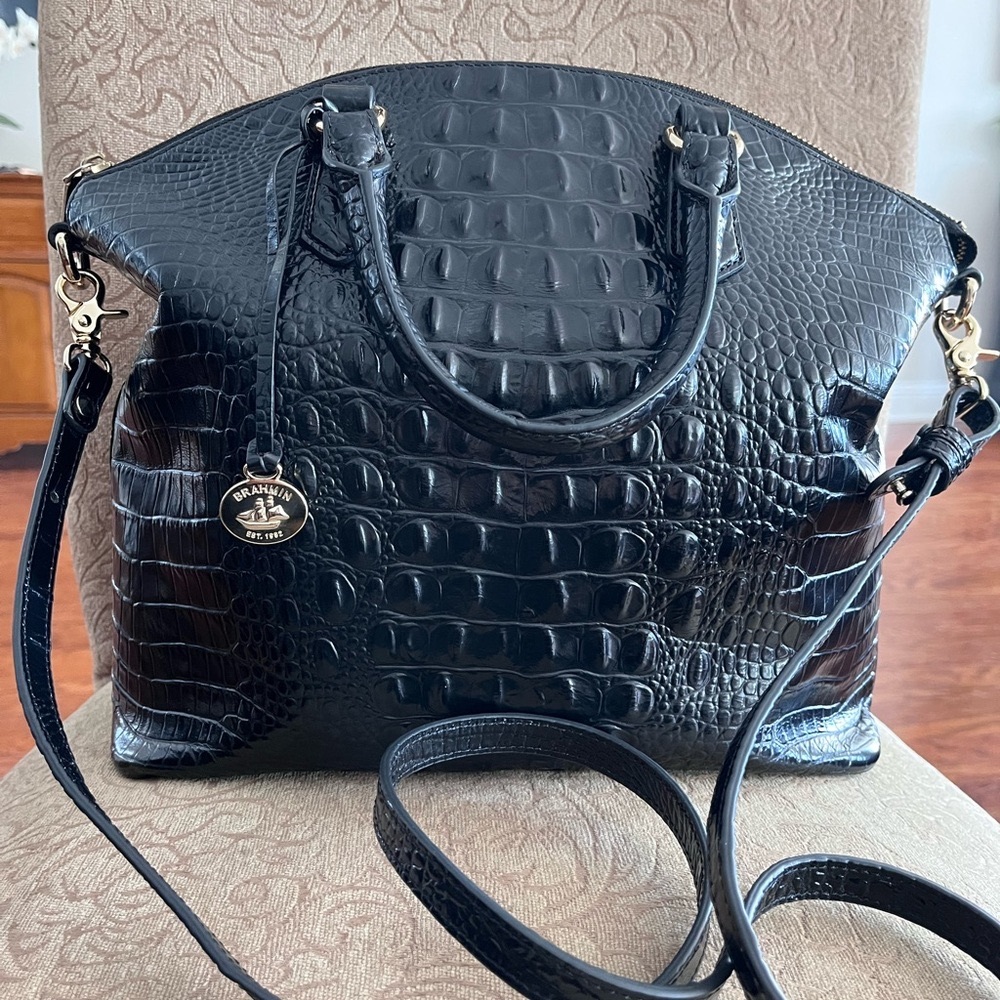 Large Black Brahmin Duxbury Satchel